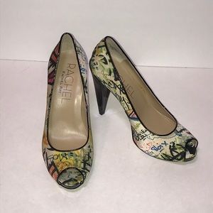 Rachel Roy Graffiti Heels Size 6